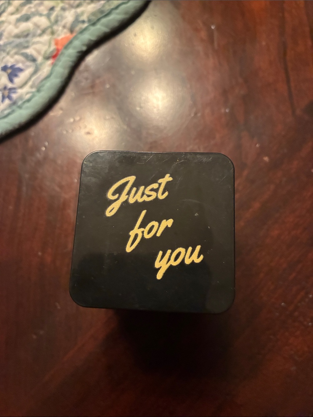 Just for You Decorative Trinket Box - Black and Gold